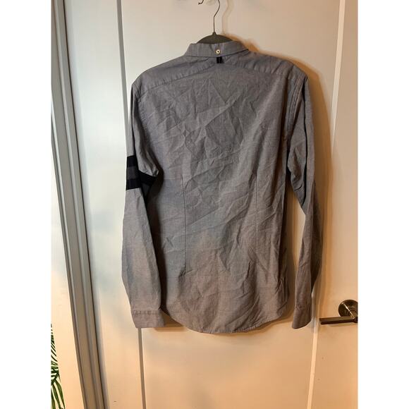 Zara Man Light Gray Long Sleeves Slim Fit Button Down Shirt Size Medium - Picture 3 of 8